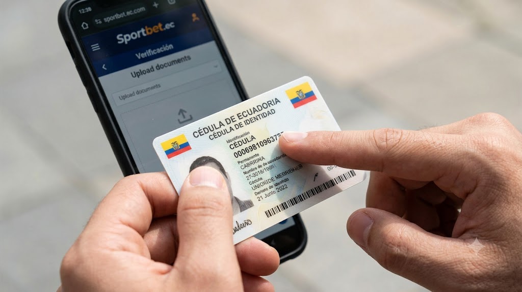 Carga de cédula ecuatoriana durante la verificación KYC en Sportbet